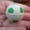 35mm Green and White Football style Jet Ball Bouncy Toy - Sturdy Rubber - Image 3