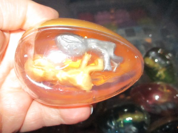 Orange Goo in Gold Shell - Twin Alien Egg Slime Toy - Hoot