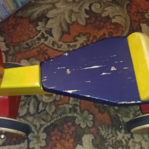 Pintoy Wood Push Along Ride On Bike Four Wheels Sturdy Colourful - Used/Scuffed