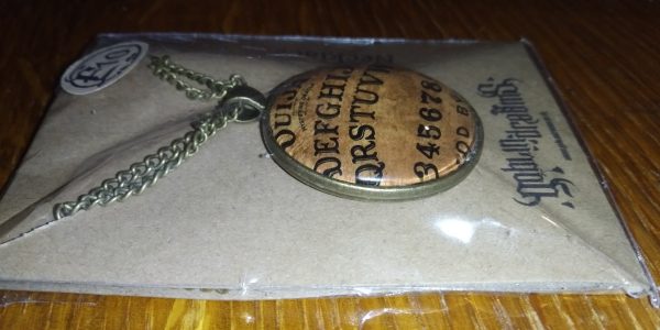 Vintage Style Planchette Ouija Glass Cabochon Pendant with chain - GoblinDreams - Image 2