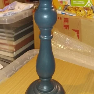 Pillar Candle Stick - Plaster Not Wood. 27cm Tall.