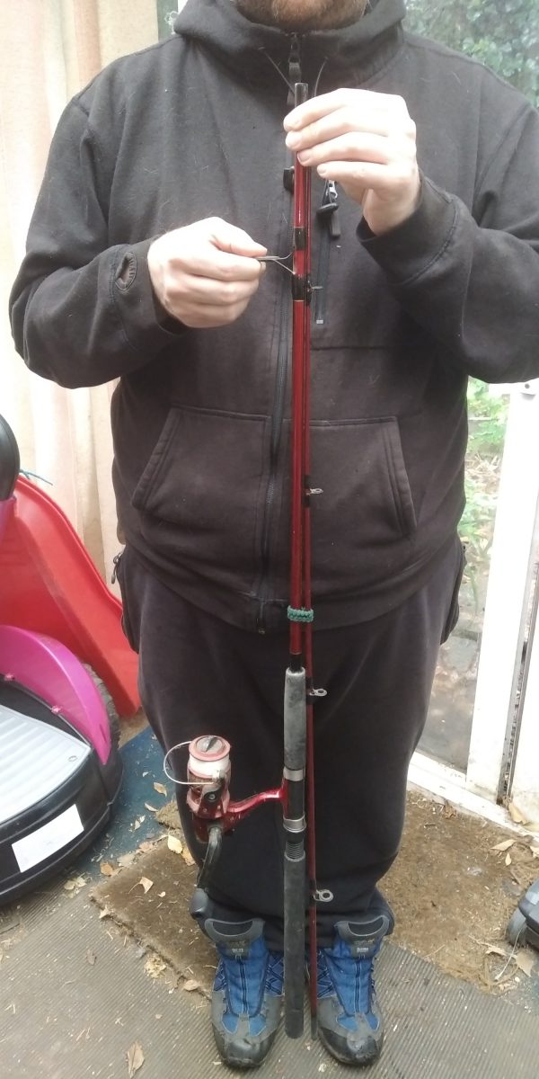 Shakespeare Firebird 7' Telescopic Fishing Rod & Reel- Black/Red (01E12BJ) Used - Image 9