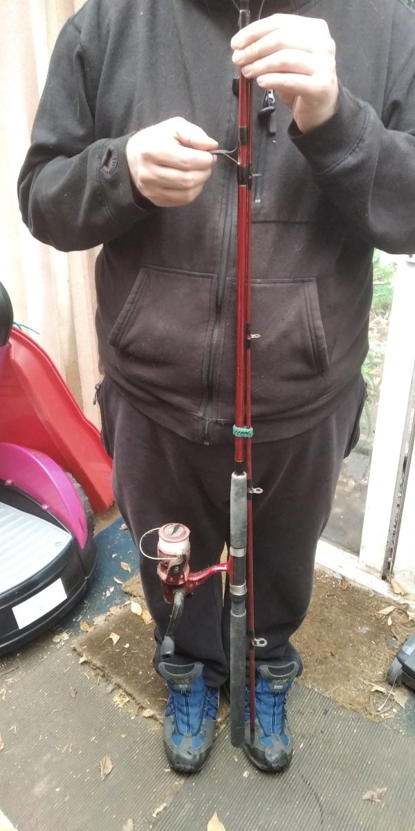 Shakespeare Firebird 7' Telescopic Fishing Rod & Reel- Black/Red (01E12BJ) Used - Image 12