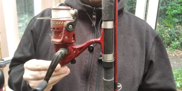 Shakespeare Firebird 7' Telescopic Fishing Rod & Reel- Black/Red (01E12BJ) Used - Image 3