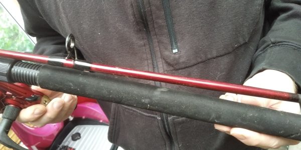 Shakespeare Firebird 7' Telescopic Fishing Rod & Reel- Black/Red (01E12BJ) Used - Image 6