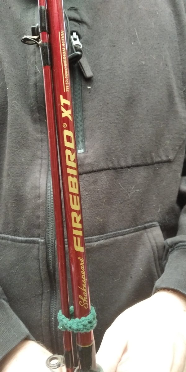 Shakespeare Firebird 7' Telescopic Fishing Rod & Reel- Black/Red (01E12BJ) Used - Image 2