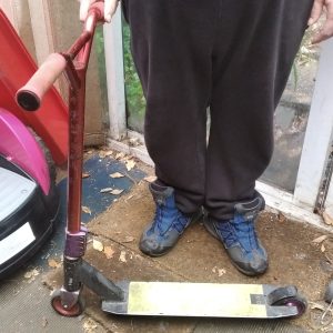Kids Red Metal Push Scooter By Neco Used Scuffed But Good Condition