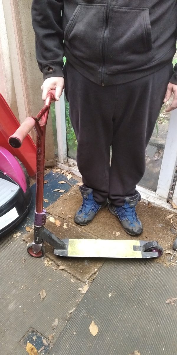 Kids Red Metal Push Scooter By Neco Used Scuffed But Good Condition