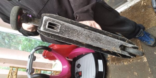 Kids Red Metal Push Scooter By Neco Used Scuffed But Good Condition - Image 2