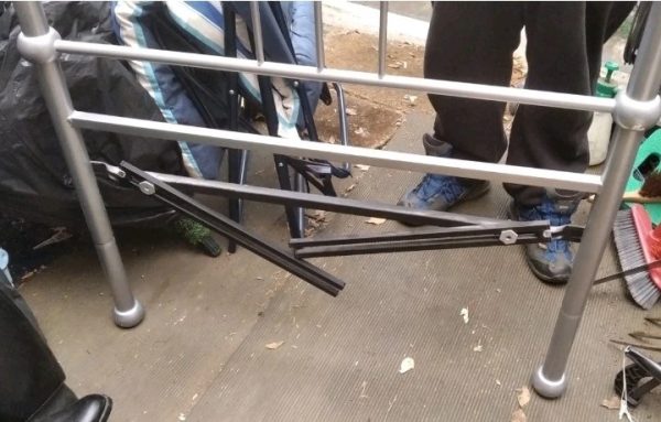 Single Bed Sized Solid Heavy Metal Headboard With Extension Leg Support - Image 2