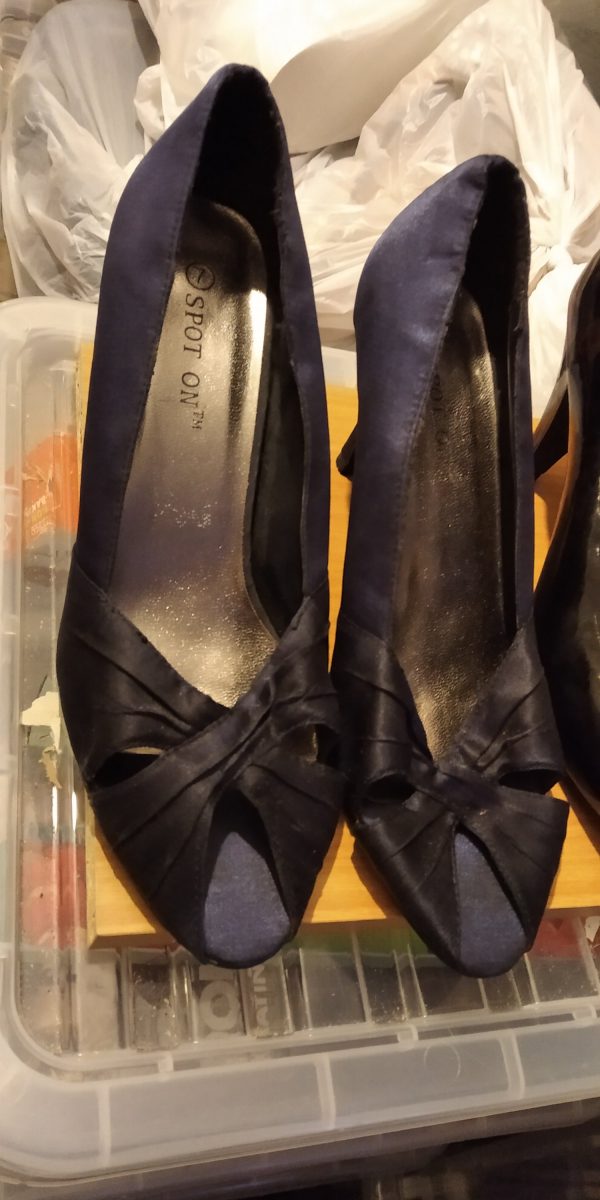 Spot On Women's Blue Satin Peep Toe Heels Size 7 - Used vgc - Image 7