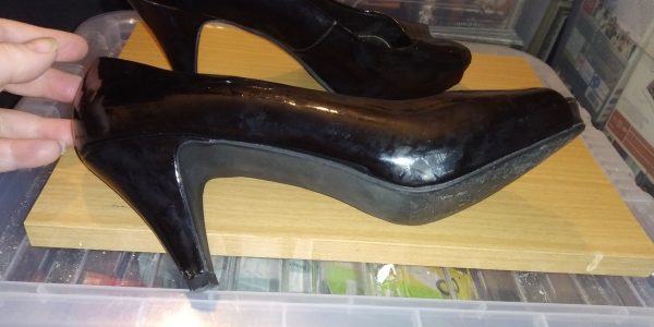Ladies black peep toe high heel shoes size 6.5  Love your Shoes By George - Image 2