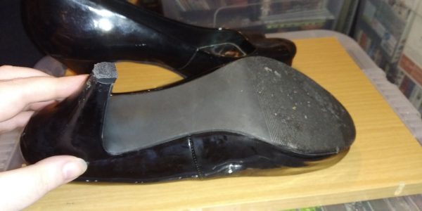 Ladies black peep toe high heel shoes size 6.5  Love your Shoes By George - Image 5