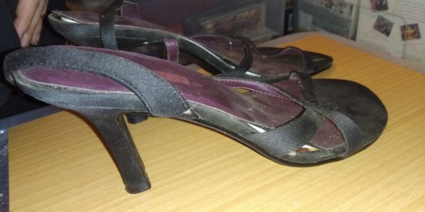 Woman’s Black Heels Sandals Size 6 - Image 2