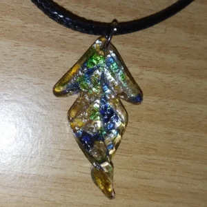 Mur By Muranoco - Glass Browns Greens Blues Pendant Necklace