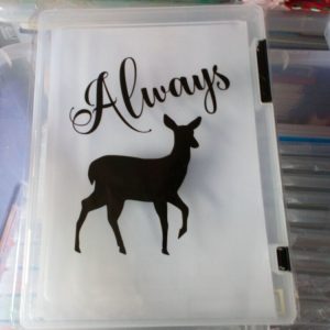 Always - Deer - Decal Printed - Tiger Tuff Box Slim A4 - Memory Keepsake Box