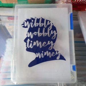 Wibbly Wobbly Timey Wimey - Decal Printed - Tiger Tuff Box Slim A4 - Memory Keepsake Box
