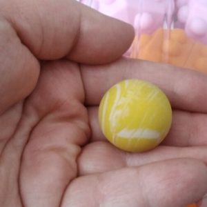 27mm Creamy White Yellow Swirl style Jet Ball Bouncy Toy - Sturdy Rubber