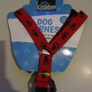 10Kg Red Paw Patterned Dog Harness - Kingdom Pet Care Essentials