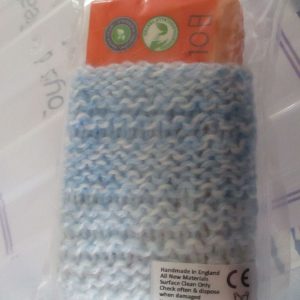 Blue Rainbow Knitted Tissue Caddy with Tissues - Knitted By KittyMumma