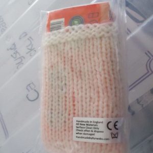 Pale Peach Knitted Tissue Caddy with Tissues - Knitted By KittyMumma