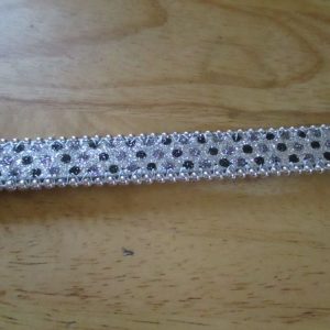 Large Silver Black Dot Beaded Dog Collar - Barkers - Who's Walking Who