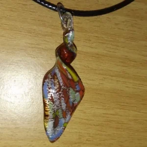 Mur By Muranoco - Glass Red Blues Pendant Necklace