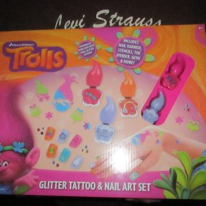 Glitter Tattoo Transfers & Nail Polish Art Set - Dreamworks Trolls