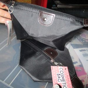 Black Folded Cosmetics Toiletries Travel Wash Bag - Look At Me