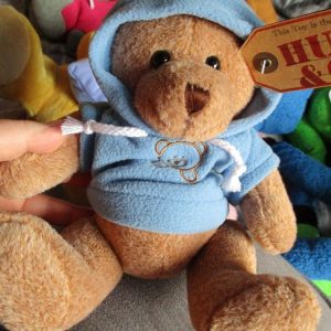 Medium Brown Bear with Blue Hoodie - Hugs & Co - Soft Toy