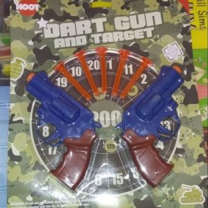 Dart & Target Double Gun Set - With Plastic Darts - Hoot