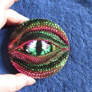 Pink and Green Dragon Eye - Hardwood Printed Decoration Coaster