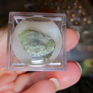 Demantoid Mineral/Gem Stone Fragment in Display Magnification Box