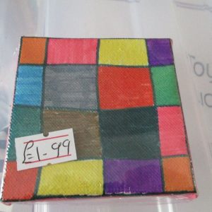 Multi Coloured Chequered Squares - Tiny 7cm Box Frame Canvas - JGPaws