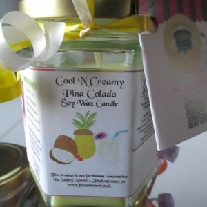 Cool N Creamy Pina Colada Scented Soy Wax Candle 300g
