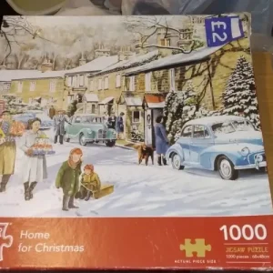 Corner Piece - "Home For Christmas" 1000 Piece Jigsaw Puzzle - 68x48cm - Box Tatty On Edge