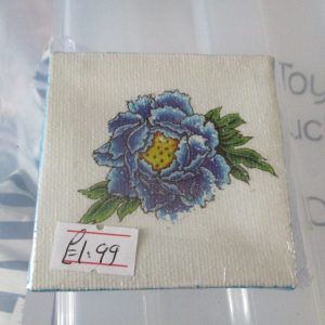 Blue Flower - Tiny 7cm Box Frame Canvas - JGPaws