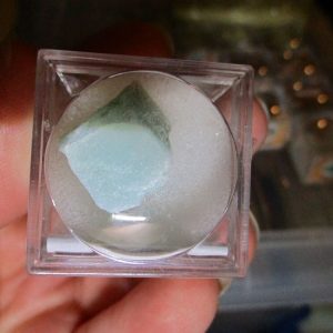 Amazonite Mineral/Gem Stone Fragment in Display Magnification Box