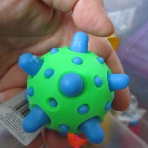 Green Skin Blue Spikes - Spikey Meteor High Bounce Ball - Hoot