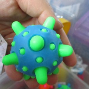 Blue Skin Green Spikes - Spikey Meteor High Bounce Ball - Hoot