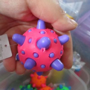 Pink Skin Purple Spikes - Spikey Meteor High Bounce Ball - Hoot