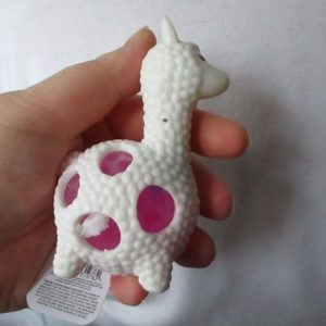 White Squishy Crystal Bead Llama - Liquid Filled with coloured beads inside - Hoot