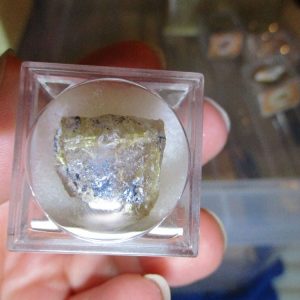 Rutilated Quartz Mineral/Gem Stone Fragment in Display Magnification Box