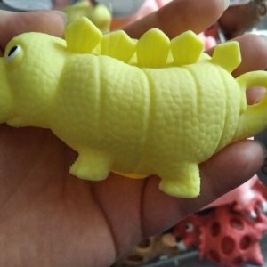 Yellow Light Up Puffy Dinosaur with colourful LED ball inside - Hoot