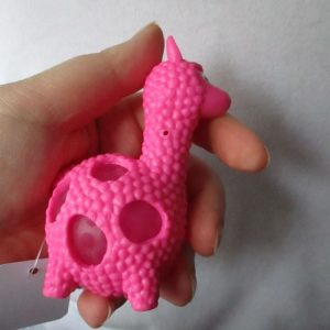 Pink Squishy Crystal Bead Llama - Liquid Filled with coloured beads inside - Hoot