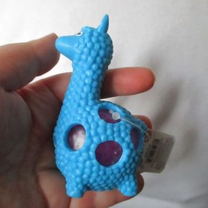 Blue Squishy Crystal Bead Llama - Liquid Filled with coloured beads inside - Hoot