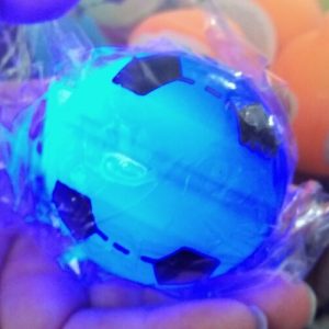 Blue light up small football with colourful LED ball inside - Hoot