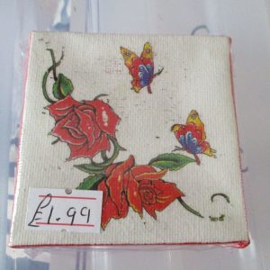 Roses and Butterflies - Tiny 7cm Box Frame Canvas - JGPaws