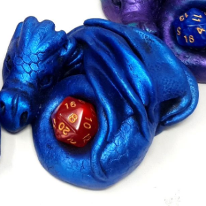 Blue Dice Dragon Ornament Decoration (W/ red Dice)