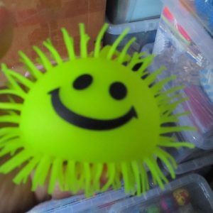 Yellow Light Up Squishy Ball with colourful LED ball inside - Hoot
